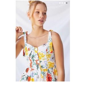 Urban Outfitters Linen Floral Positano Sundress xs